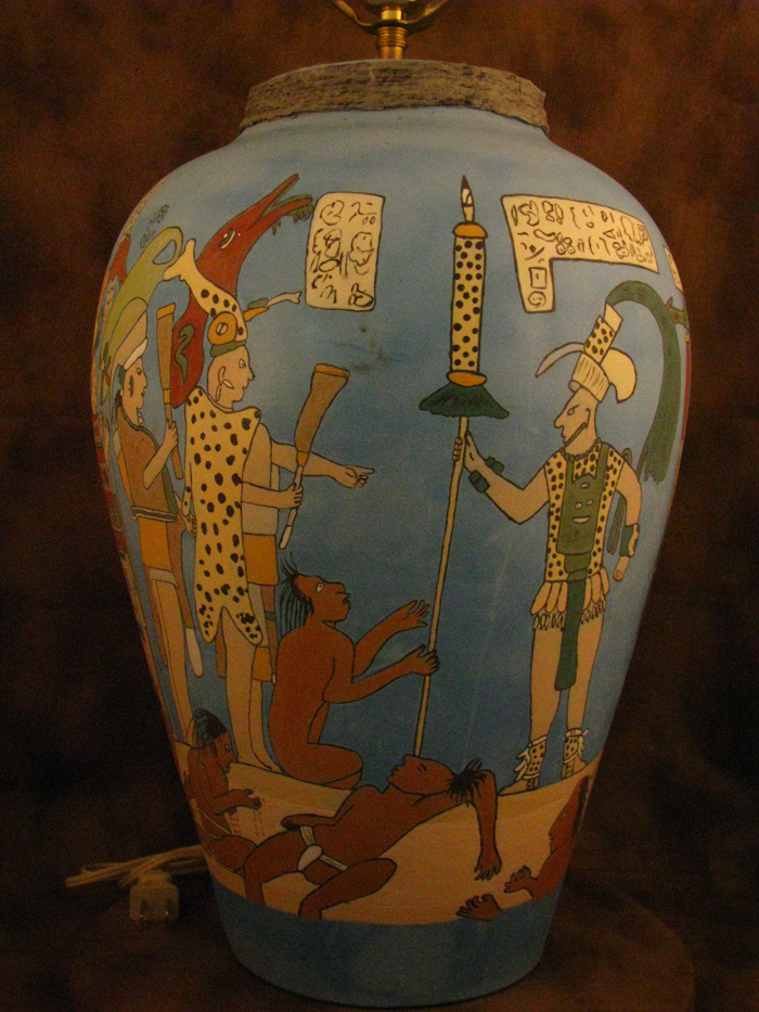 Mayan Lord Lamp view F.